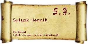 Sulyok Henrik névjegykártya