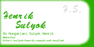 henrik sulyok business card